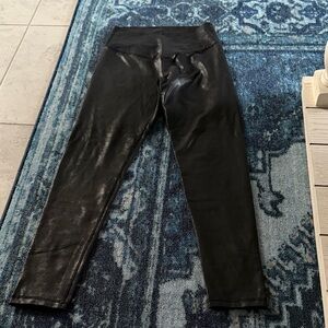 aerie Black Faux Leather Leggings - Matte Finish